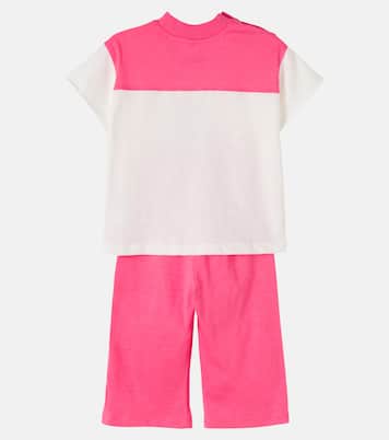 Baby Cat printed cotton top and pants set | Mini Rodini