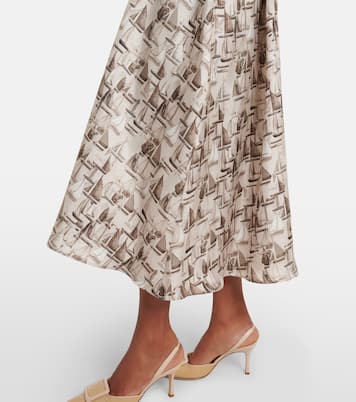 Robe midi en soie à col lavallière | Max Mara