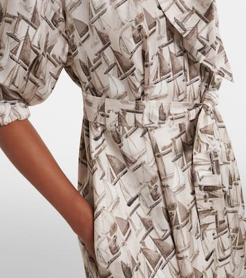 Robe midi en soie à col lavallière | Max Mara