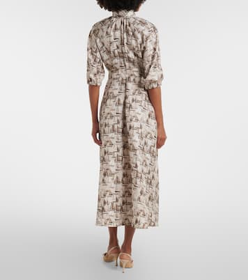 Robe midi en soie à col lavallière | Max Mara