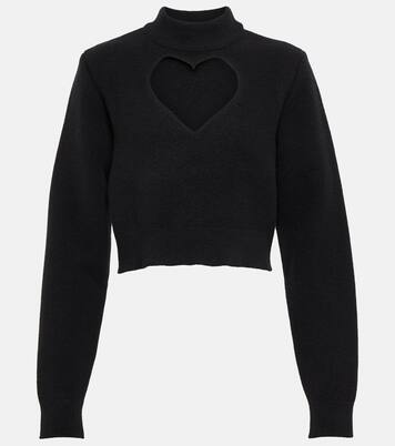 Pull raccourci Keyhole en laine vierge | Alaïa