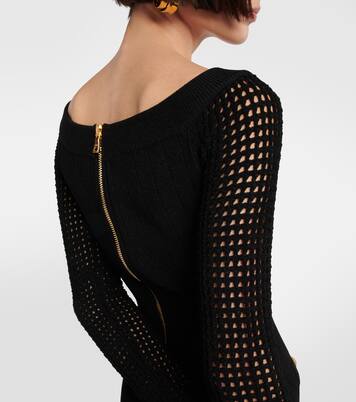 Off-Shoulder-Minikleid aus Strick | Balmain
