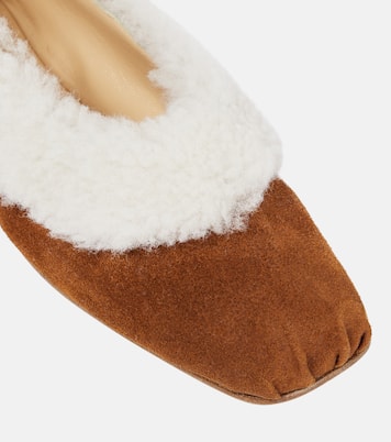 Embroidered shearling ballet flats | Magda Butrym