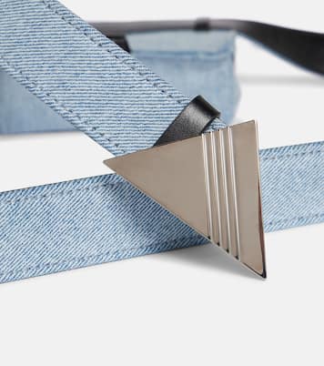Leather-trimmed denim belt bag | The Attico