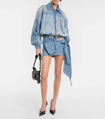 Minifalda de denim con detalle de lazo | Blumarine