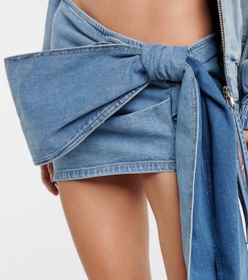 Minifalda de denim con detalle de lazo | Blumarine