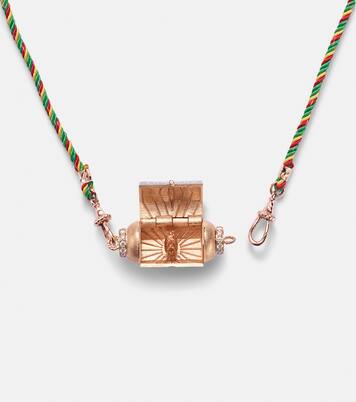 Prayers Box 18kt rose gold locket necklace with diamonds | Marie Lichtenberg