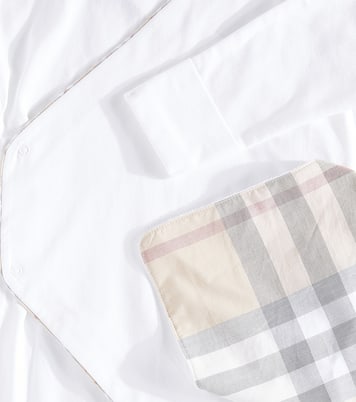 Baby - Jumpsuit corta e bavaglino in cotone | Burberry Kids