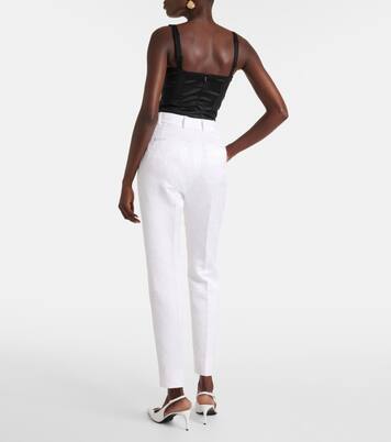 Cotton-blend brocade slim pants | Dolce&Gabbana