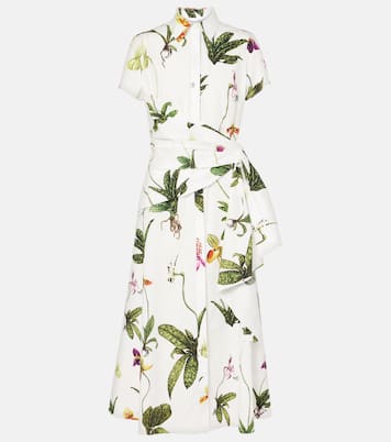 Midikleid Orchid aus Popeline | Oscar de la Renta