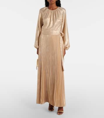 Varenya pleated satin midi dress | Simkhai