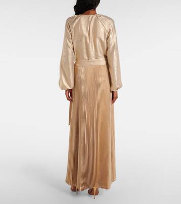 Varenya pleated satin midi dress | Simkhai