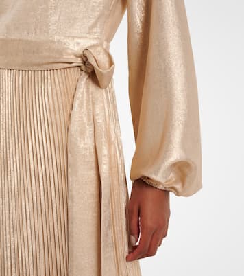 Varenya pleated satin midi dress | Simkhai