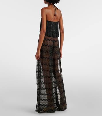 Zigzag fringed lamé jumpsuit | Missoni