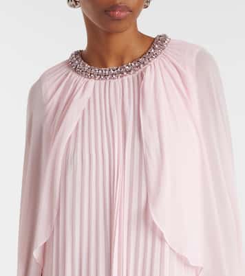 Robe aus Chiffon mit Kristallen | Self-Portrait