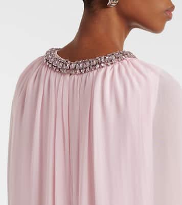 Robe aus Chiffon mit Kristallen | Self-Portrait