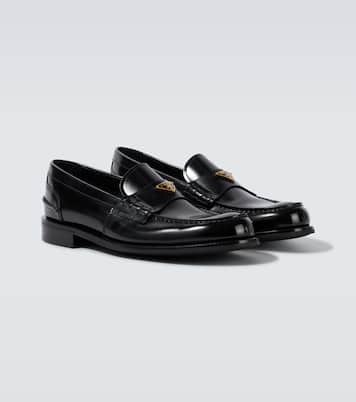 Logo leather loafers | Prada