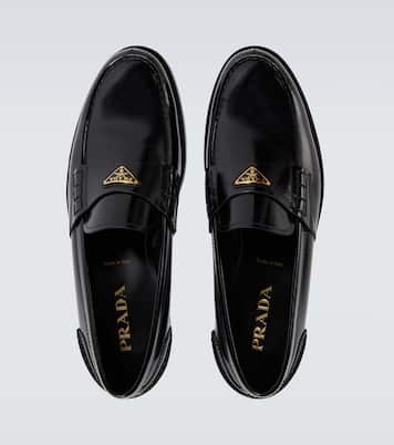 Logo leather loafers | Prada