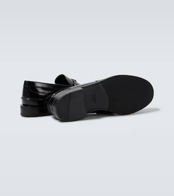 Logo leather loafers | Prada