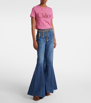 Camiseta en jersey de algodón con logo | Chloé