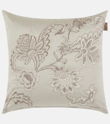Bloom embroidered cotton cushion | Etro