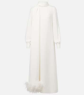 Robe aus Cady Couture mit Federn | Valentino