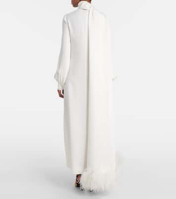 Robe aus Cady Couture mit Federn | Valentino