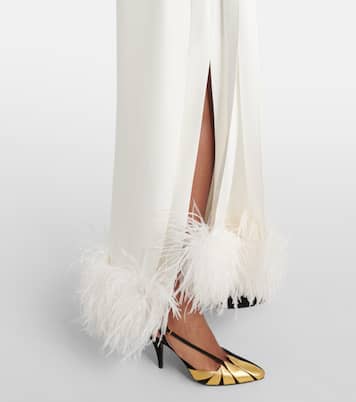 Robe aus Cady Couture mit Federn | Valentino