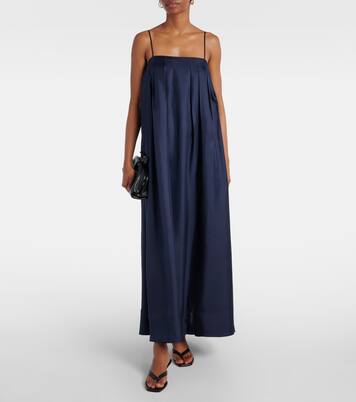 Robe longue Heather en soie | Asceno