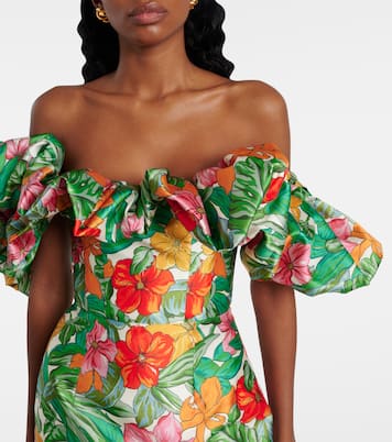 Printed off-shoulder maxi dress | Alémais