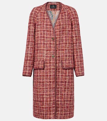 Checked cotton and wool-blend coat | Etro