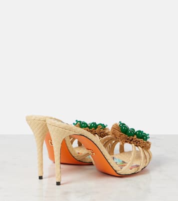 Taormina 90 embellished raffia mules | Dolce&Gabbana
