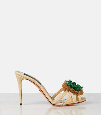 Taormina 90 embellished raffia mules | Dolce&Gabbana