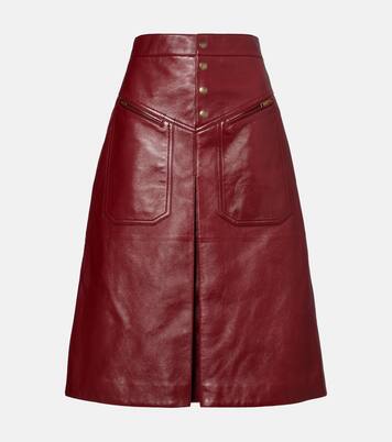 Jupe midi en cuir | Chloé