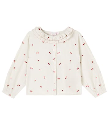 Jaffa embroidered ruffled cotton blouse | Bonpoint