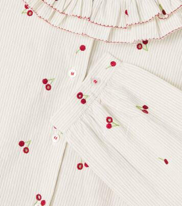 Jaffa embroidered ruffled cotton blouse | Bonpoint