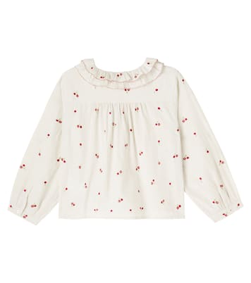 Jaffa embroidered ruffled cotton blouse | Bonpoint