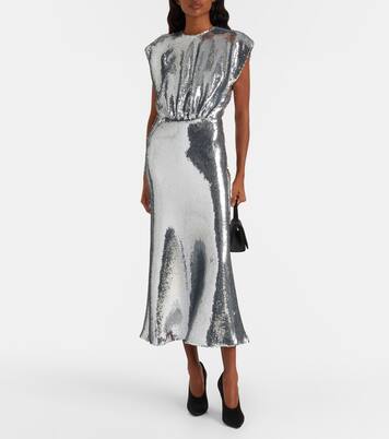 Gathered sequined midi dress | David Koma