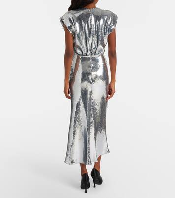 Gathered sequined midi dress | David Koma
