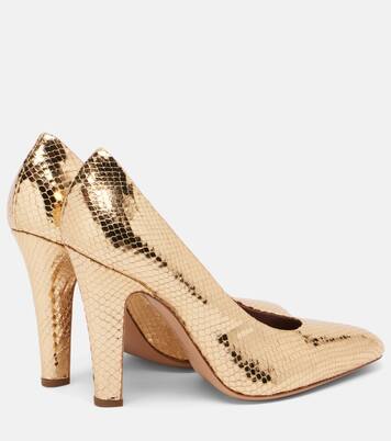 Elsa 100 metallic leather pumps | Paris Texas