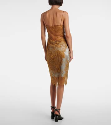 Silk-trimmed lace top | Jacques Wei