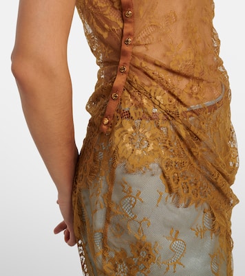 Silk-trimmed lace top | Jacques Wei