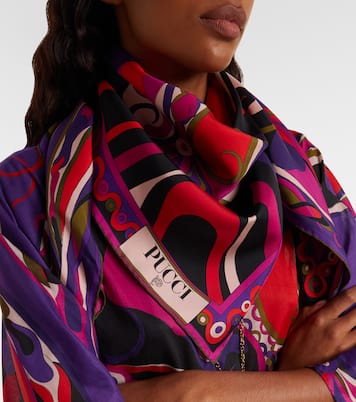 Marmo and Orchidee silk twill scarf | Pucci