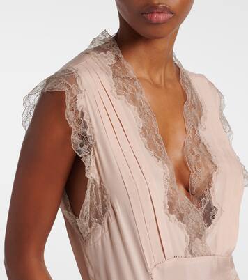 Belted lace-trimmed midi dress | Maison Margiela