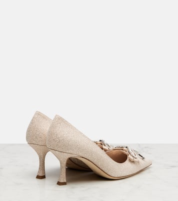 Auria 70 crystal-embellished glitter pumps | Jimmy Choo