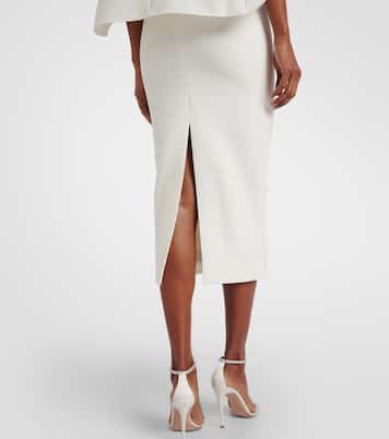 Caped crystal-embellished crêpe midi dress | Roland Mouret