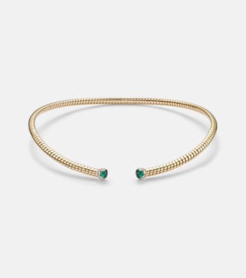 Choker aus 18kt Gelbgold mit Diamanten und Smaragden | Marina B