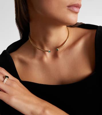 Choker aus 18kt Gelbgold mit Diamanten und Smaragden | Marina B