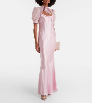 Tie-neck silk satin gown | Alessandra Rich