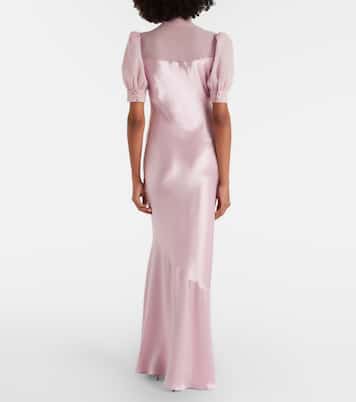 Tie-neck silk satin gown | Alessandra Rich